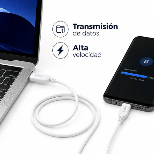 Cable Usb Tipo C Carga Rapida Datos 1 Metro Reforzado Malla