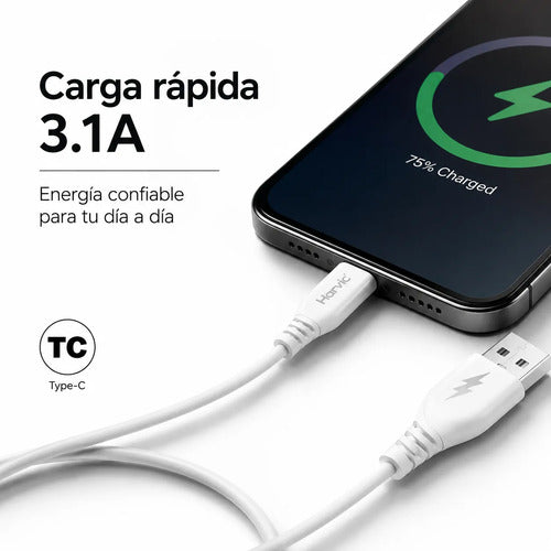 Cable Usb Tipo C Carga Rapida Datos 1 Metro Reforzado Malla