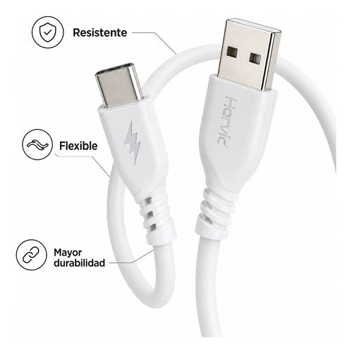Cable Usb Tipo C Carga Rapida Datos 1 Metro Reforzado Malla