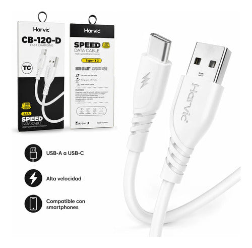 Cable Usb Tipo C Carga Rapida Datos 1 Metro Reforzado Malla