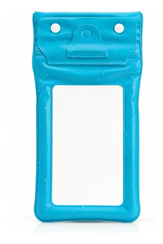 Estuche Impermeable Sumergible Para Celular Playa Piscina Azul Con Cordon Pantalla Tactil Funciona Bajo El Agua Hasta 6.9 Pulgadas — foto 1