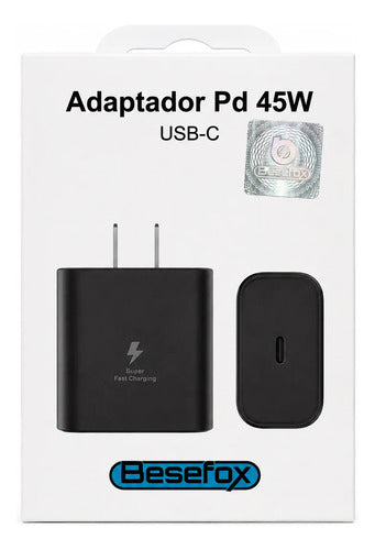 Cargador Pared 45w Usb C Carga Rapida Samsung iPhone Xiaomi