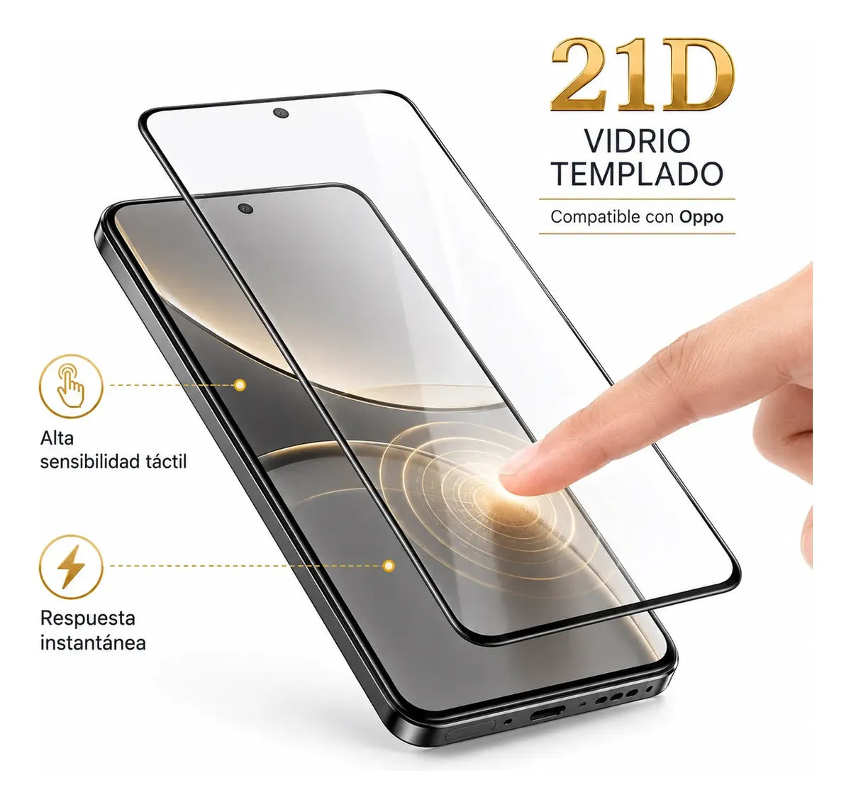 Vidrio Templado Blindado Protector Pantalla para Oppo