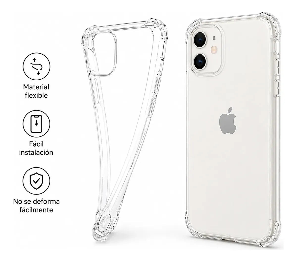 Estuche Space Antigolpes Transparente para Iphone