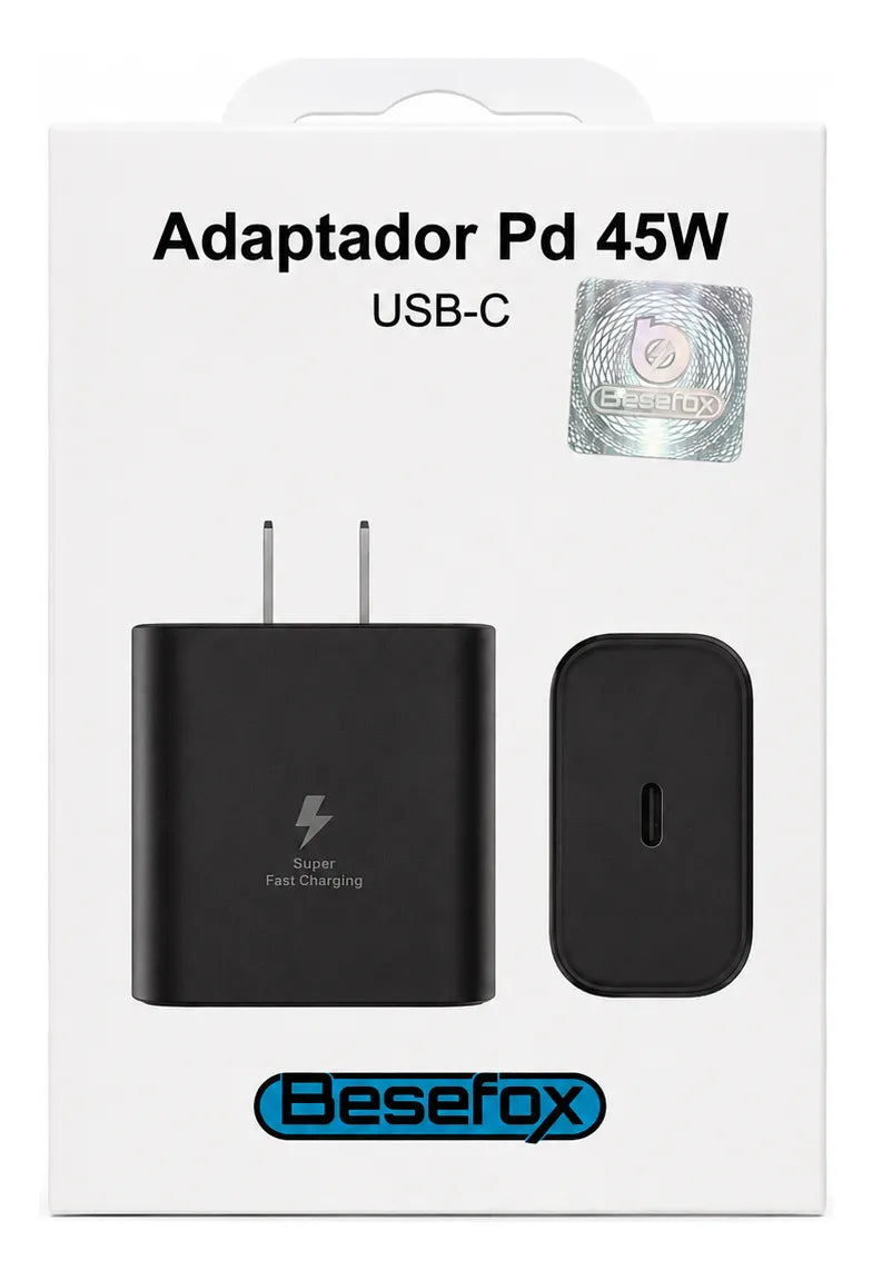 Cargador Pared 45w Usb C Carga Rapida Samsung iPhone Xiaomi