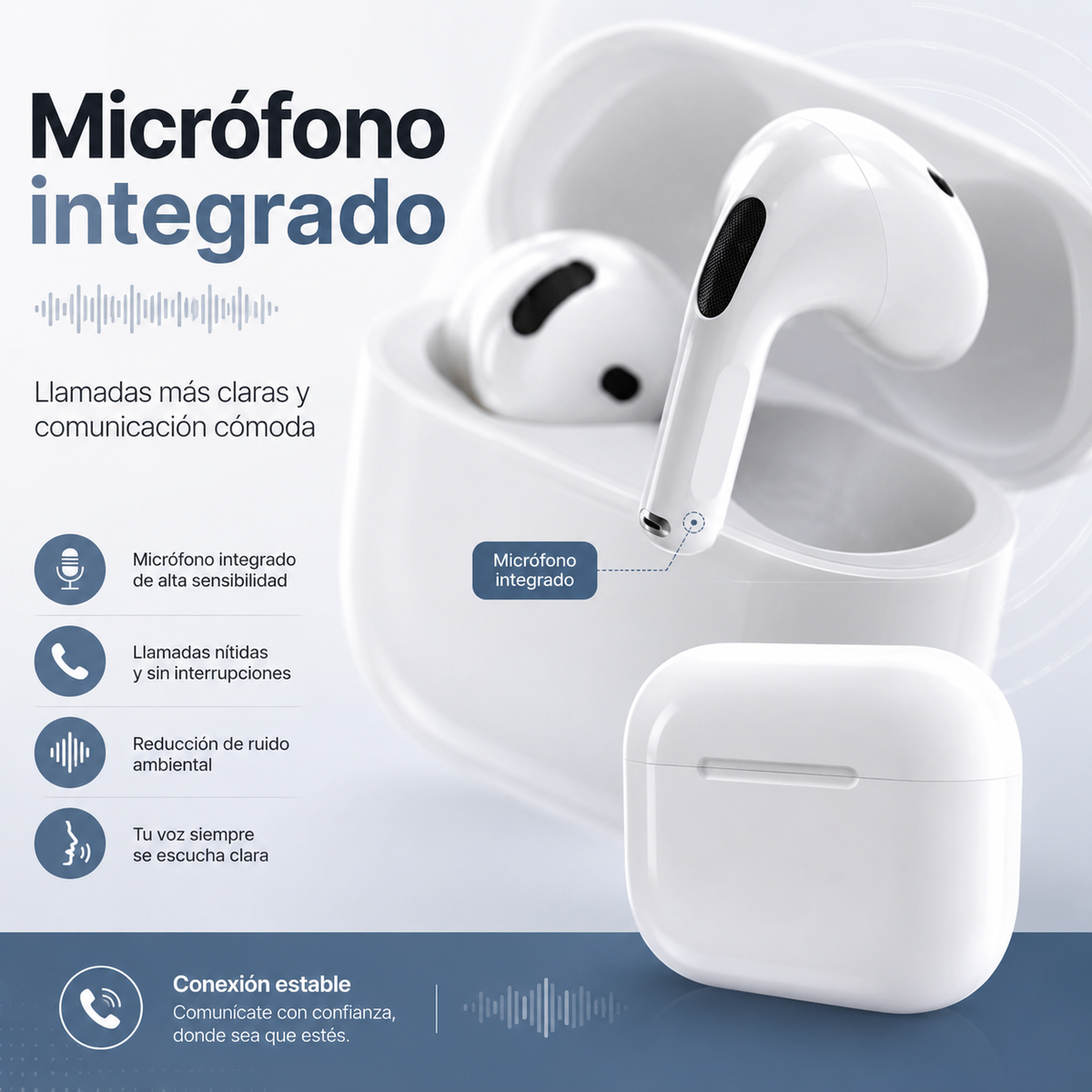 Audífonos Bluetooth Pro 4 In-Ear con Estuche de Carga