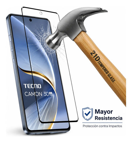 Vidrio Templado Blindado Protector Pantalla para Tecno Spark 20