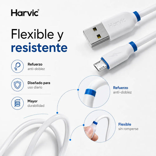 Cable Usb Micro Usb V8 Carga Rapida Datos 1 Metro Reforzado