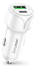 Cargador Carro Zonymax 6A Usb-c Doble Puerto Carga Rapida — foto 1