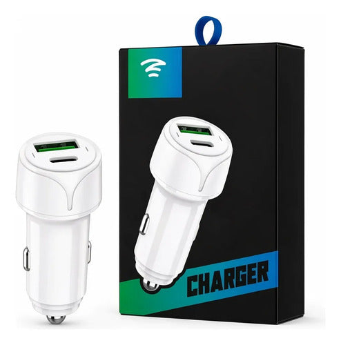 Cargador Carro Zonymax 6A Usb-c Doble Puerto Carga Rapida — foto 2