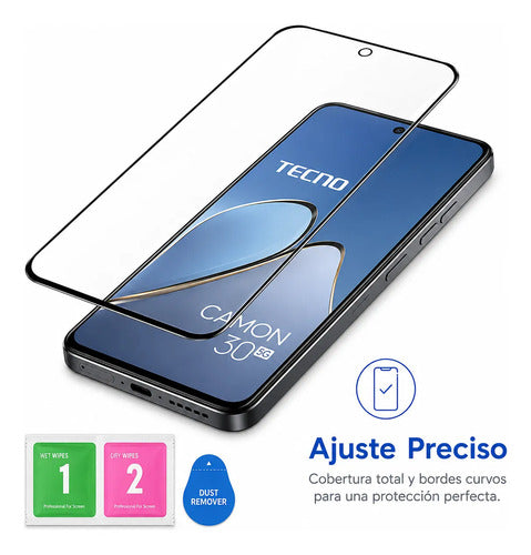 Vidrio Templado Blindado Protector Pantalla para Tecno Spark 20