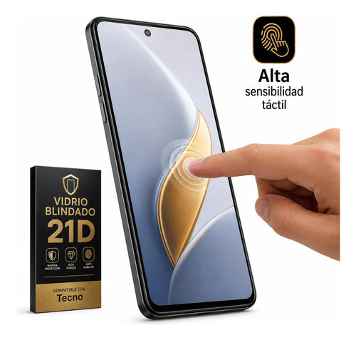 Vidrio Templado Blindado Protector Pantalla para Tecno Spark 20