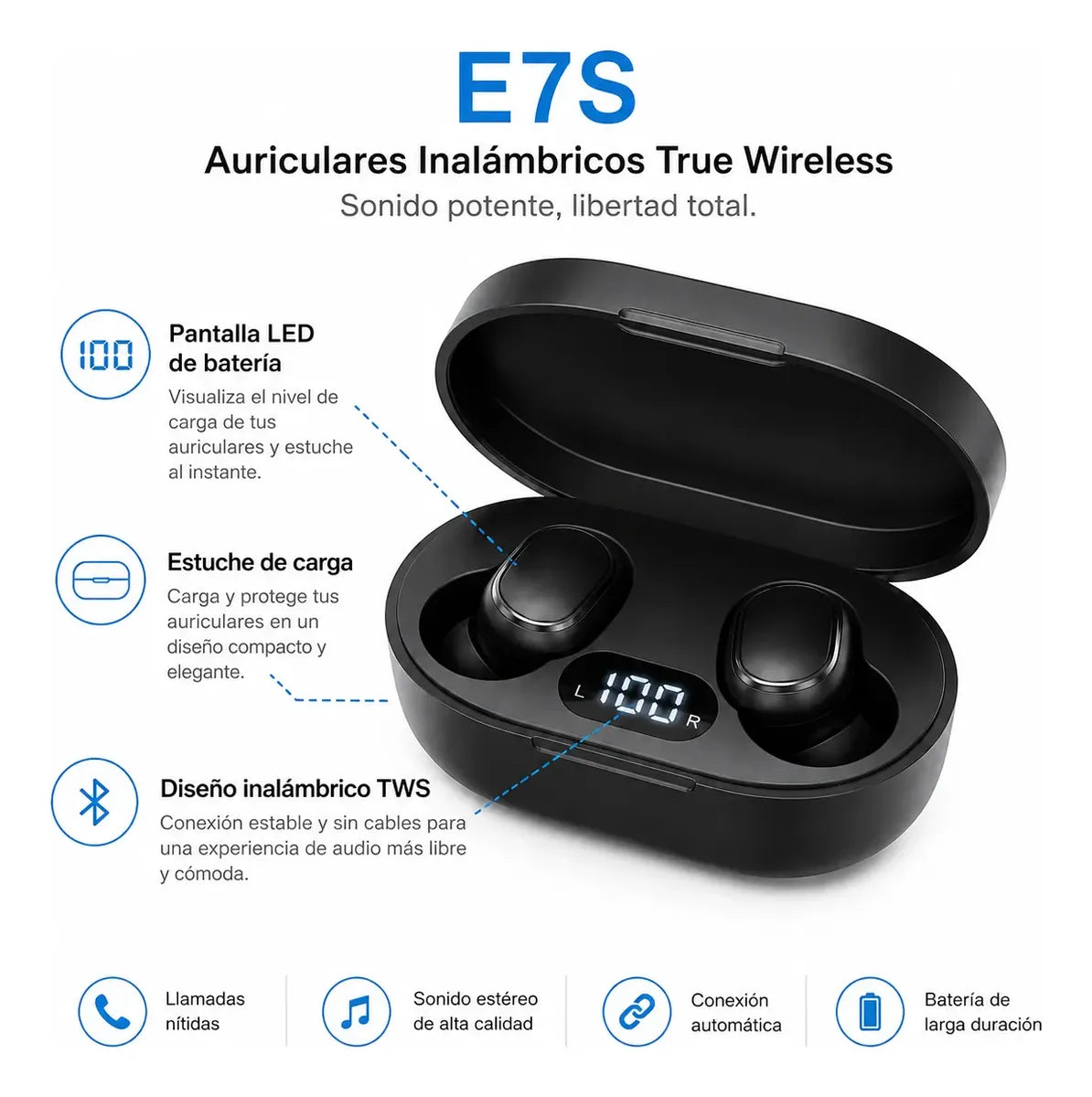 Audifonos Bluetooth Inalambricos In Ear Estuche Carga Tactil