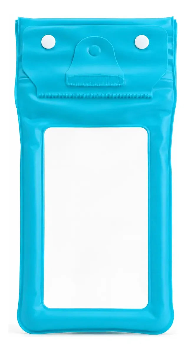 Estuche Impermeable Sumergible Para Celular Playa Piscina Azul Con Cordon Pantalla Tactil Funciona Bajo El Agua Hasta 6.9 Pulgadas