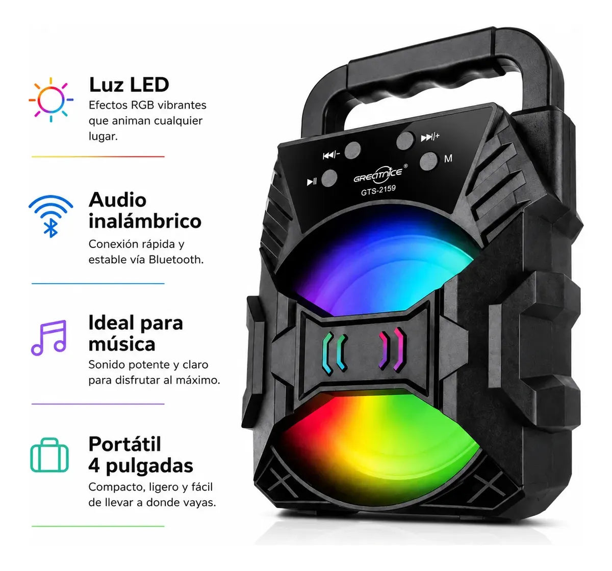 Parlante Bluetooth Portatil Inalambrico Recargable Usb