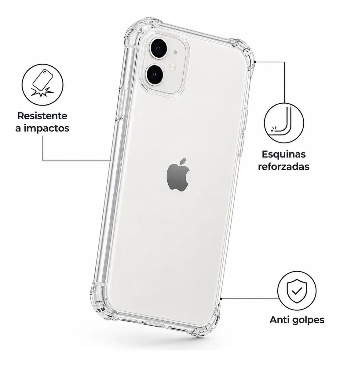 Estuche Space Antigolpes Transparente para Iphone